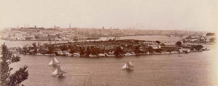 Photo showing Goat Island around 1900 -the results of undergrowth clearing still evident